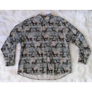 Cabelas Deerskin Soft Chamois Shirt Mens XL Whitetail Deer Buck Pocket